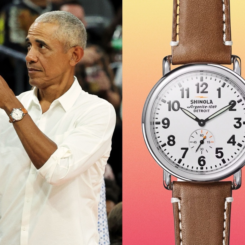 Shinola Silver and Brown Watch ( President Choice)